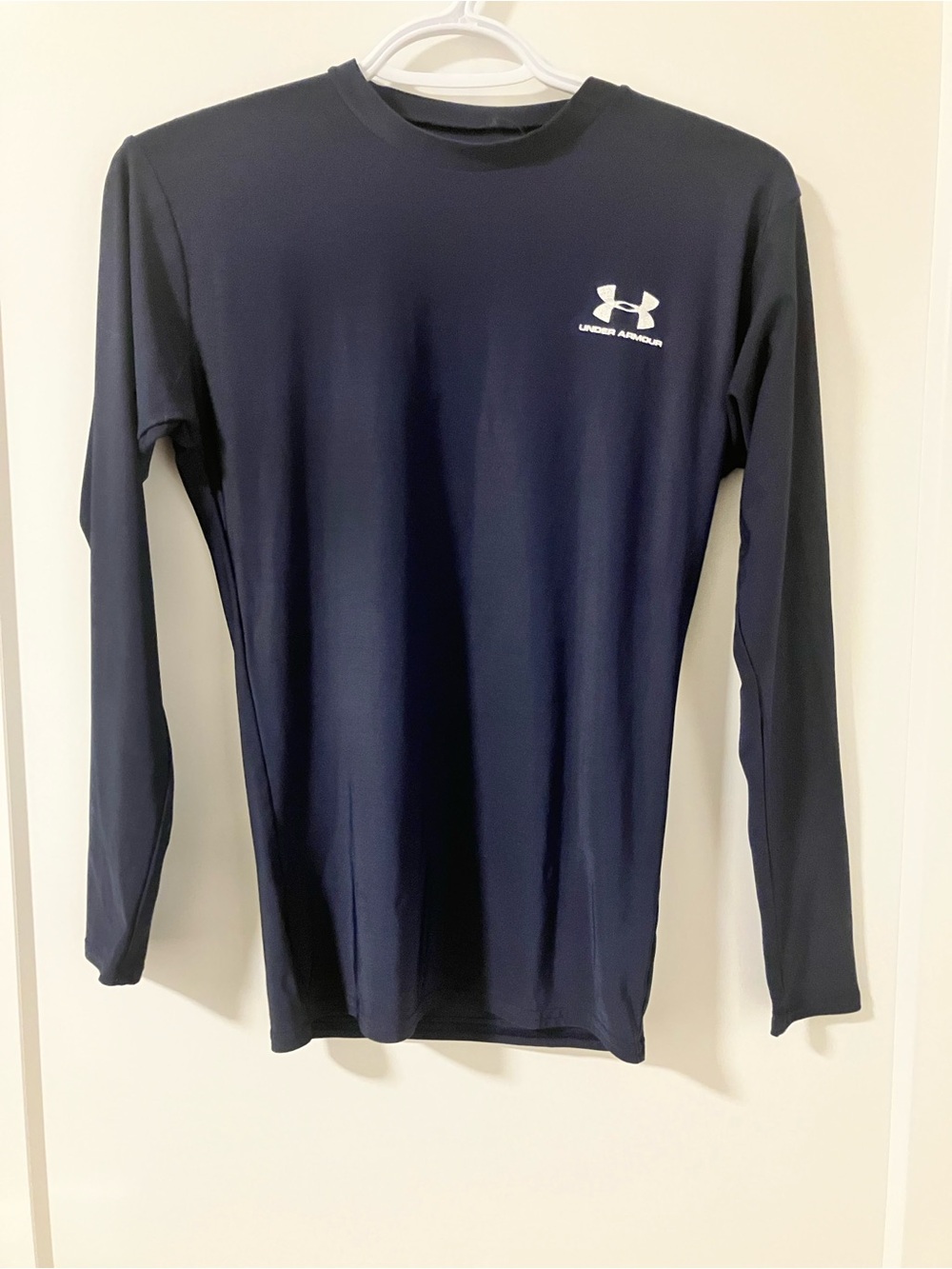 Under Armour Men’s Long Sleeve Performance Tee - Navy with White Logo